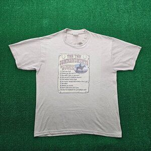 The Ten‎ Commandments Cowboy Style Tshirt Mens Large Beige Short Sleeve Rodeo